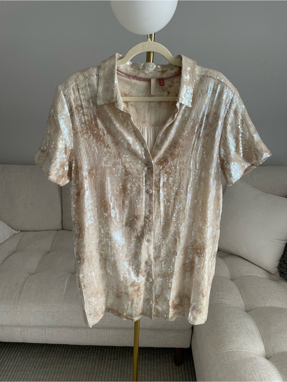 Anthropologie Pilcro Tie Dye Sequin Shirt Dress Tunic MP